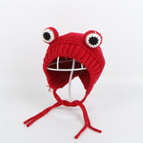 frog knitted hat winter