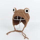 frog knitted hat winter